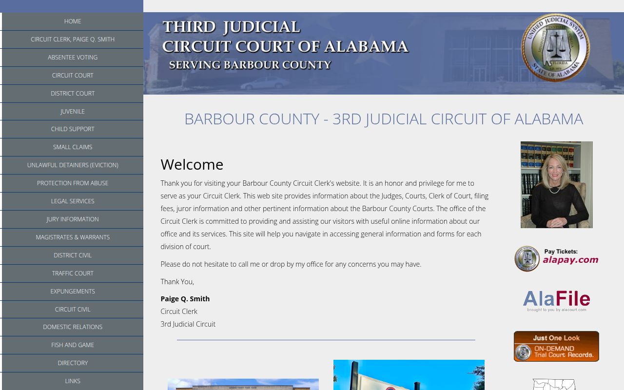 Barbour County Alacourt portal for DUI record searches