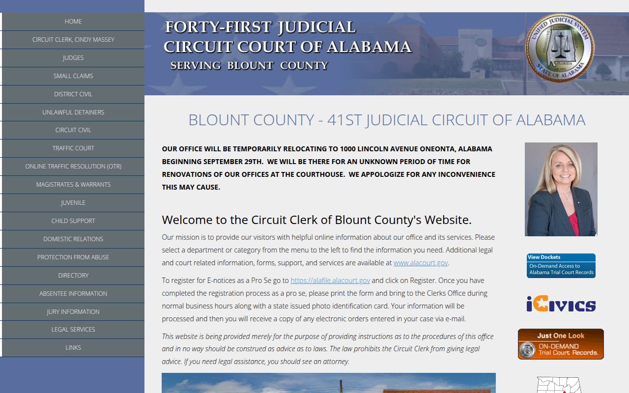 Blount County Alacourt portal for DUI record searches