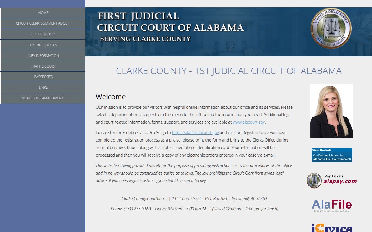 Clarke County Alacourt portal for DUI record searches