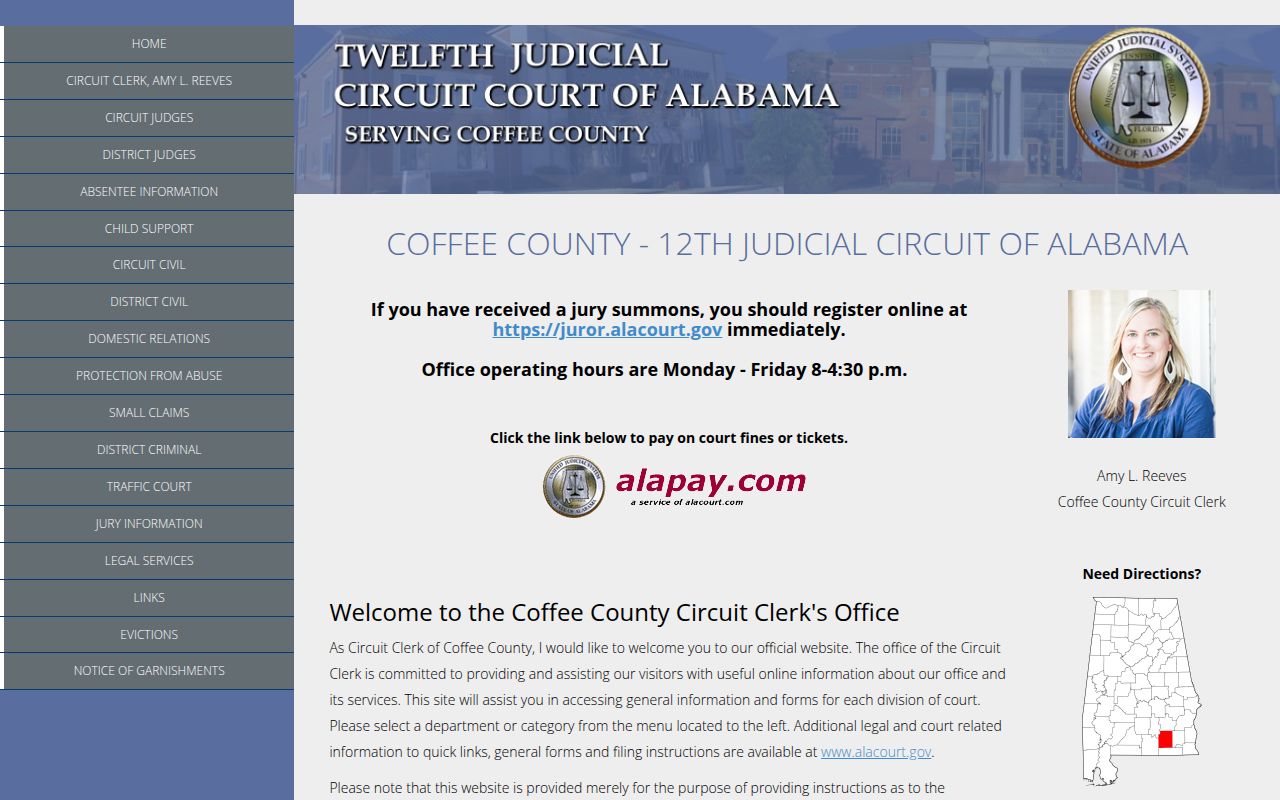 Coffee County Alacourt portal for DUI record searches