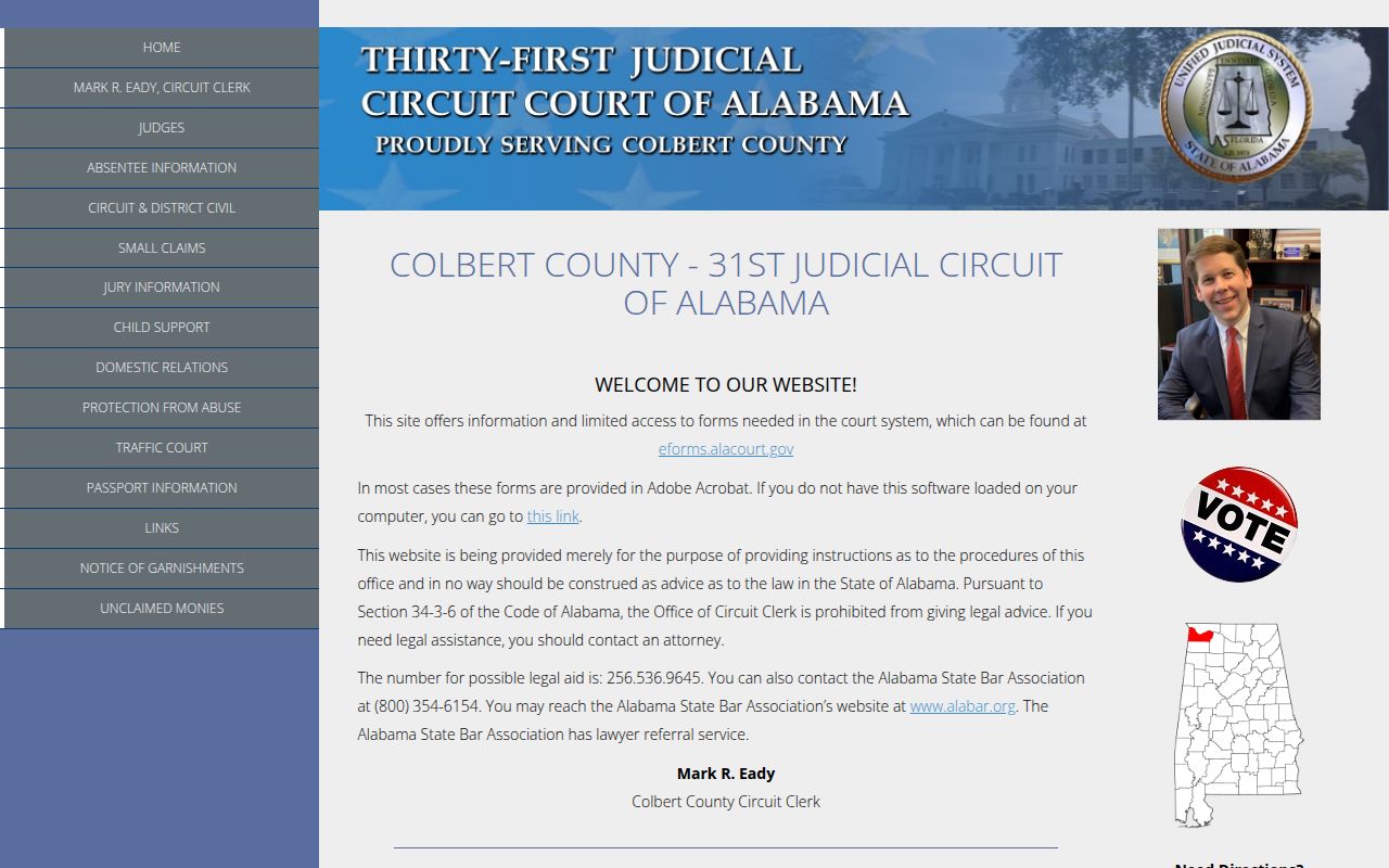 Colbert County Alacourt portal for DUI record searches