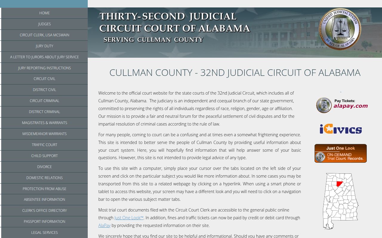 Cullman County Alacourt portal for DUI record searches
