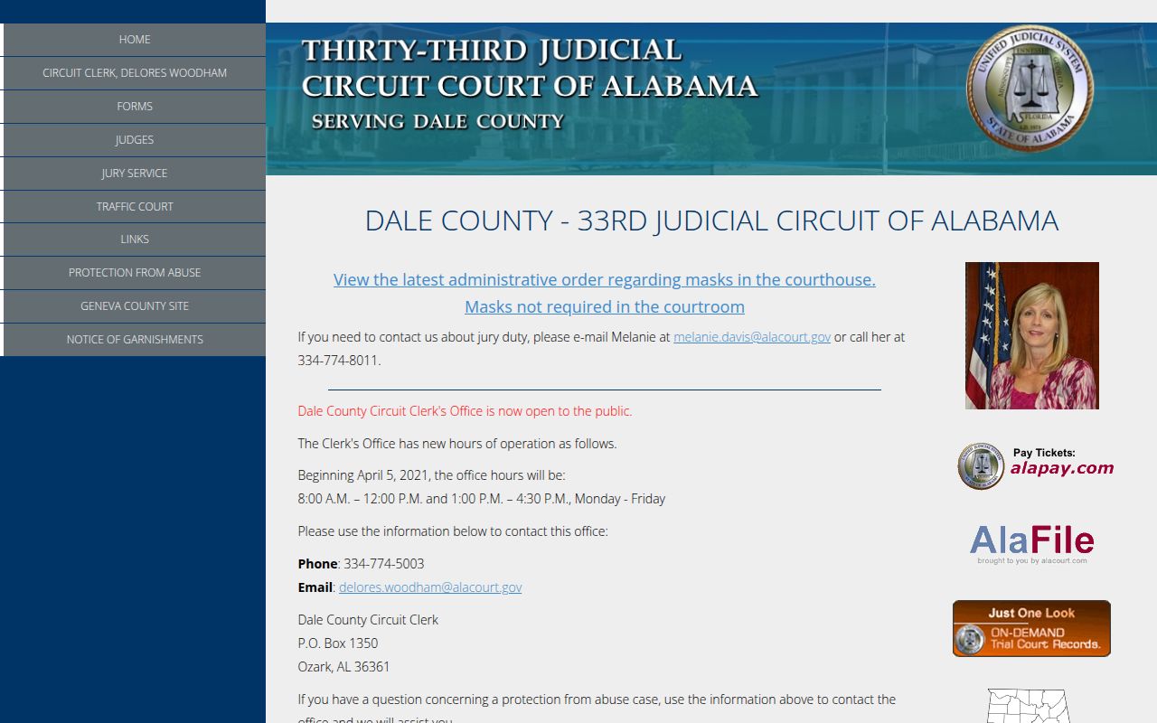 Dale County Alacourt portal for DUI record searches