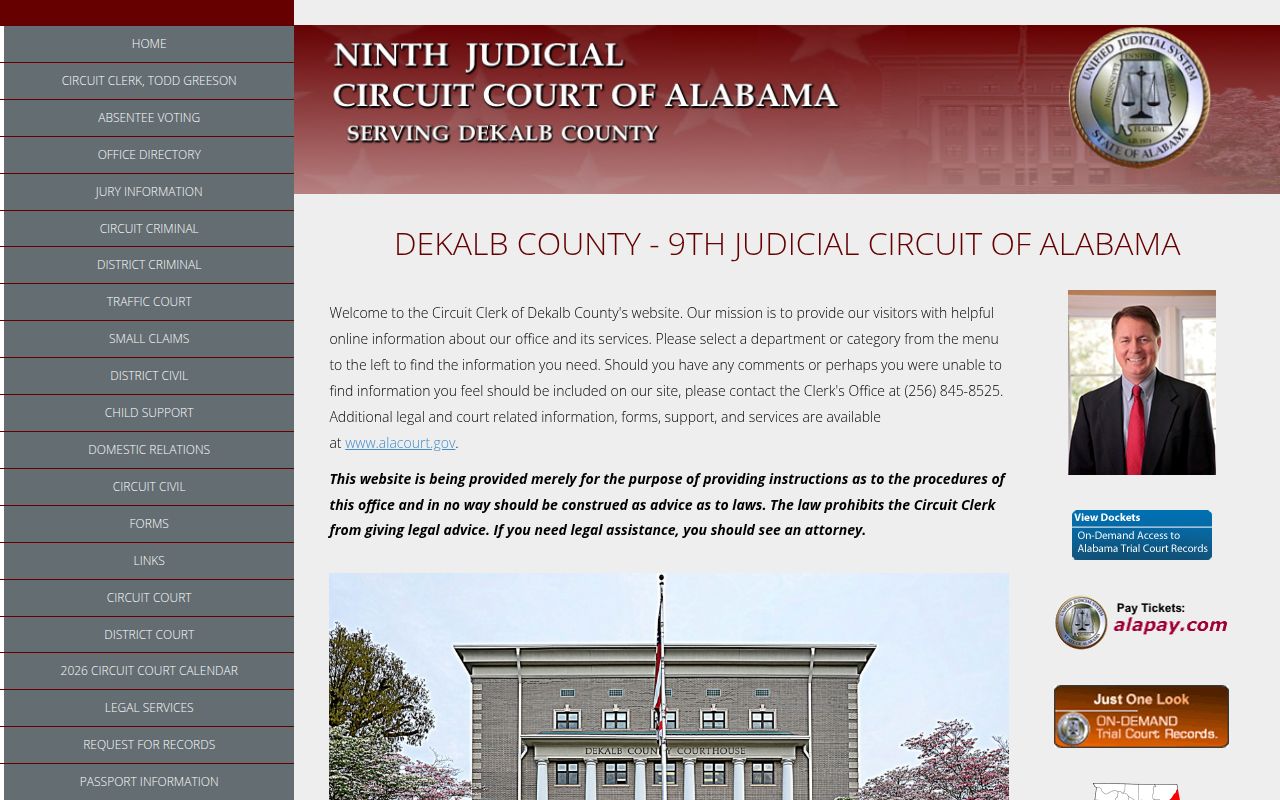 DeKalb County Alacourt portal for DUI record searches