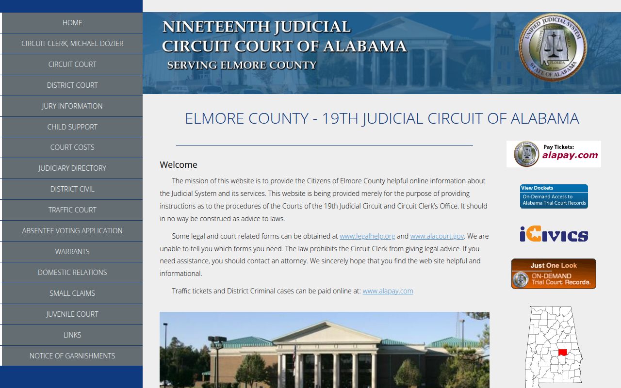 Elmore County Alacourt portal for DUI record searches