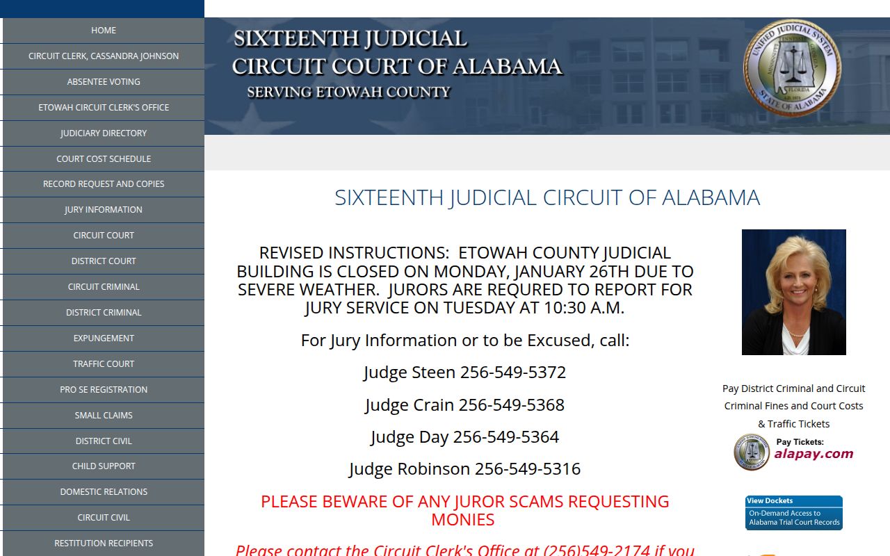 Etowah County Alacourt portal for DUI record searches