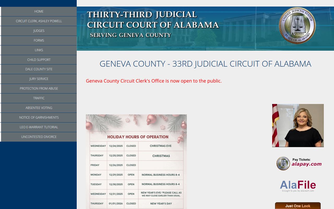 Geneva County Alacourt portal for DUI record searches