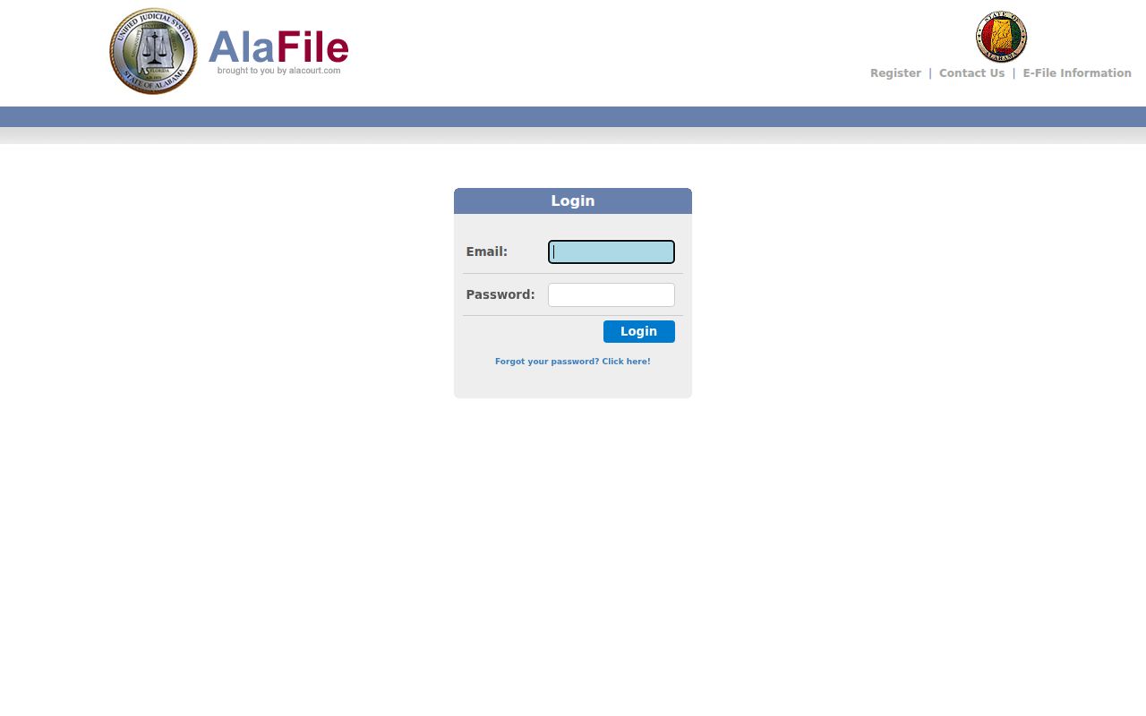 AlaFile electronic filing system for Alabama courts