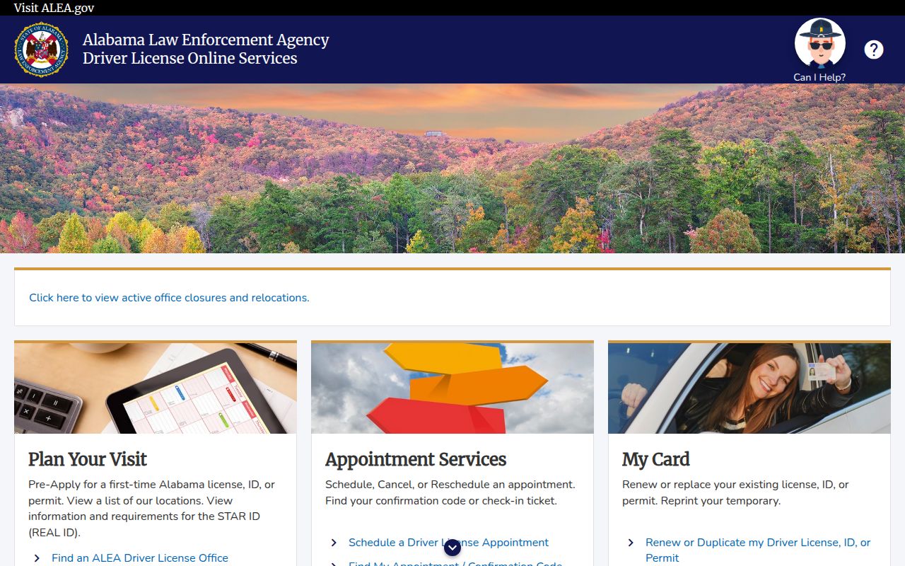 Alabama Driver License Online Services portal
